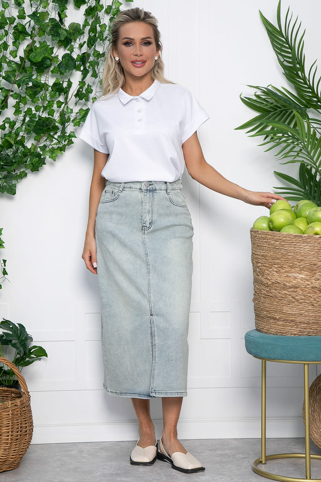 Юбка Мюнхен (голубо-зеленая) Ю13644-4М - Lt collection фото 9