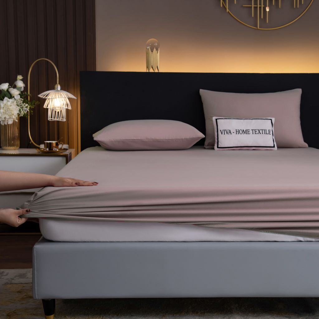 Комплект постельного белья Однотонный Сатин на резинке CSR036 2 спальный 70-70 2 шт;50-70 2 шт - Ситрейд фото 7