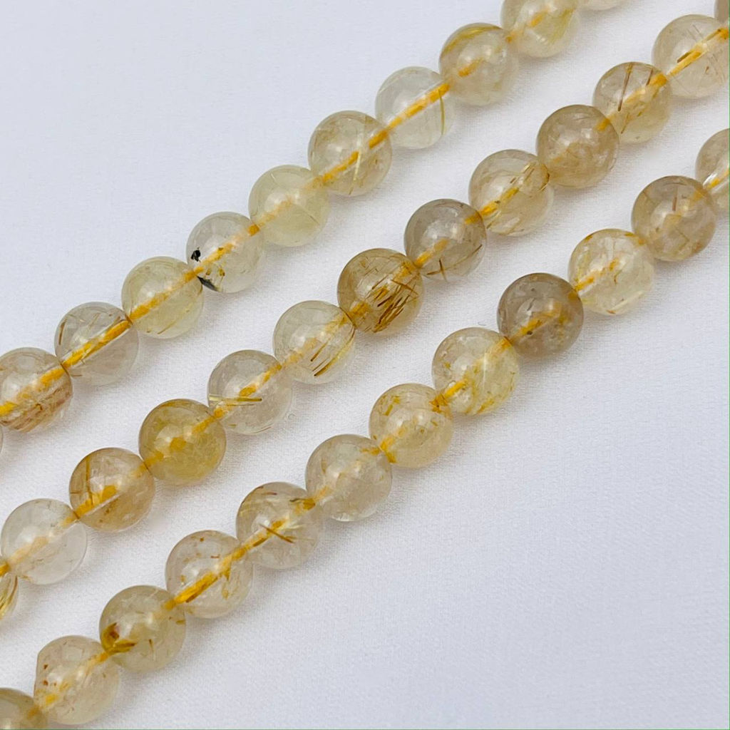 Бусины для украшений из Рутилового кварца "Волосатик"