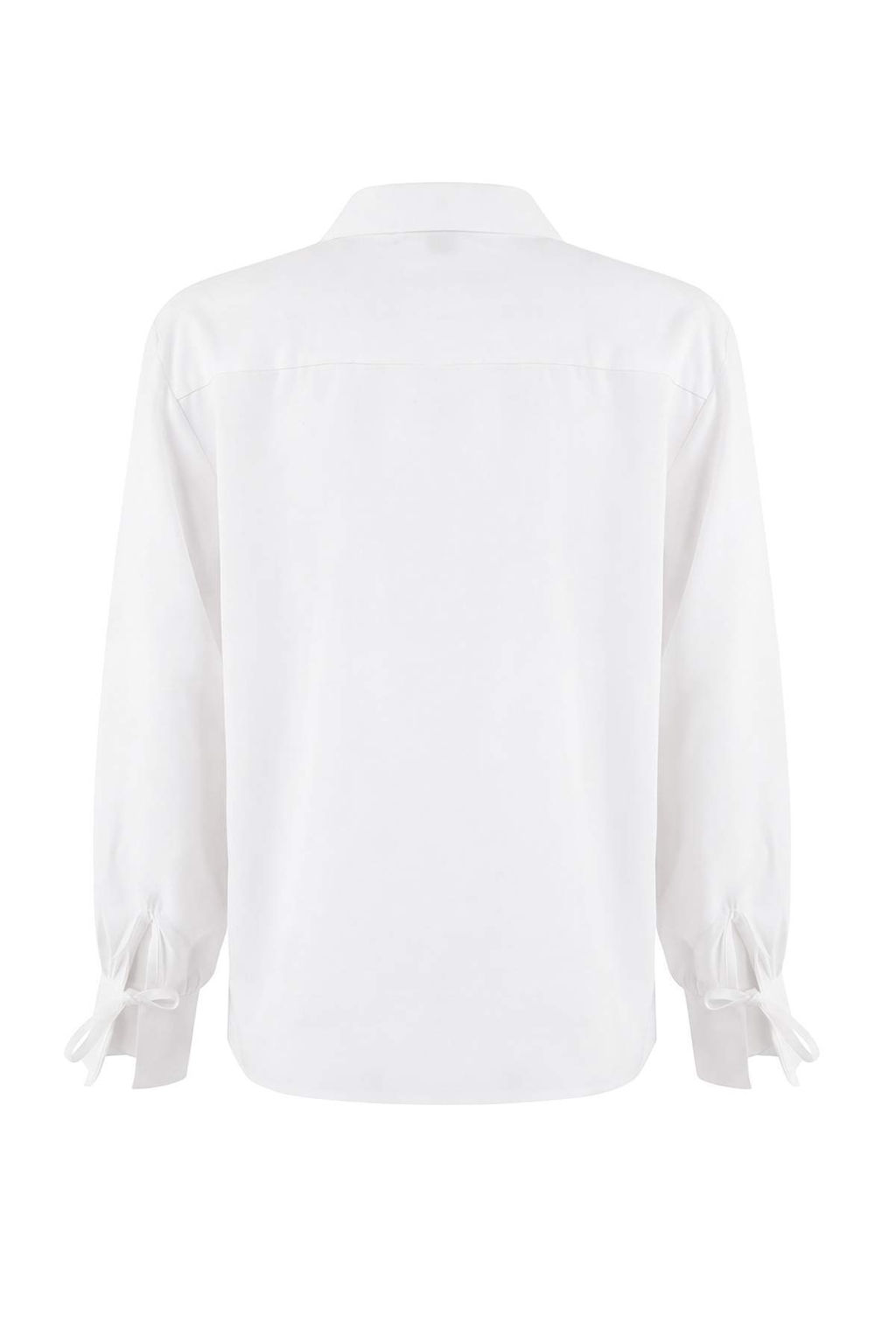 Sustainable Beyaz Boho Modal Baglama Detayl? Oversize Modal Gomlek TWOAW26GO00080