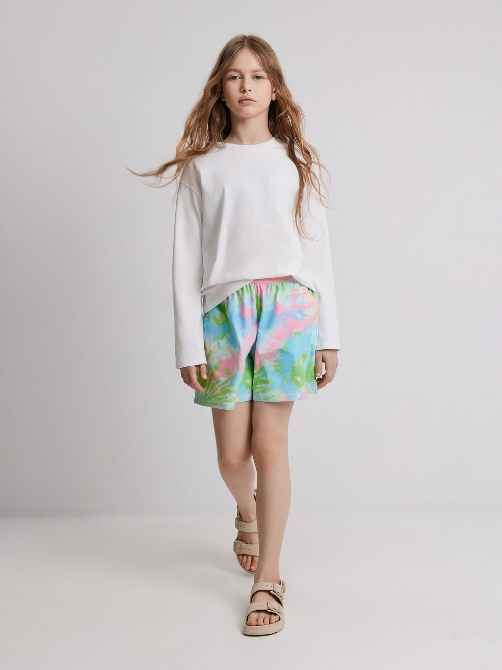 ACOOLA / Комплект детский для девочек ((1)блузка-топ и (2) шорты) Leo_set разноцветный фото 7