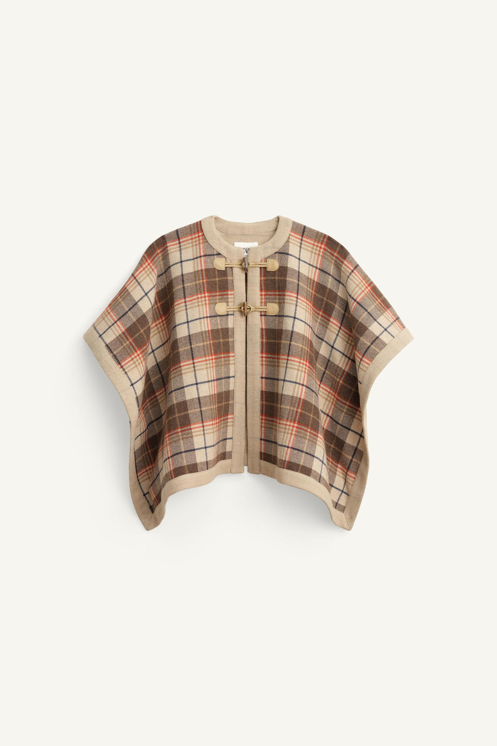 LIMITED EDITION CHECK PONCHO CAPE WITH WOOL - Zara фото 4