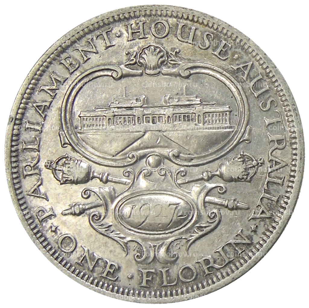 1 флорин 1927 года Австралия Открытие здания парламента в Канберре