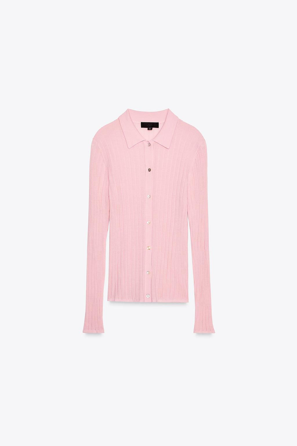 100% WOOL RIBBED POLO NECK JACKET - Zara фото 5