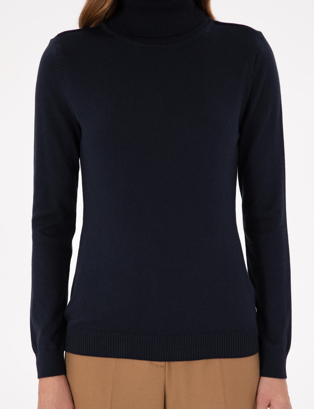 Lacivert Slim Fit Basic Kazak