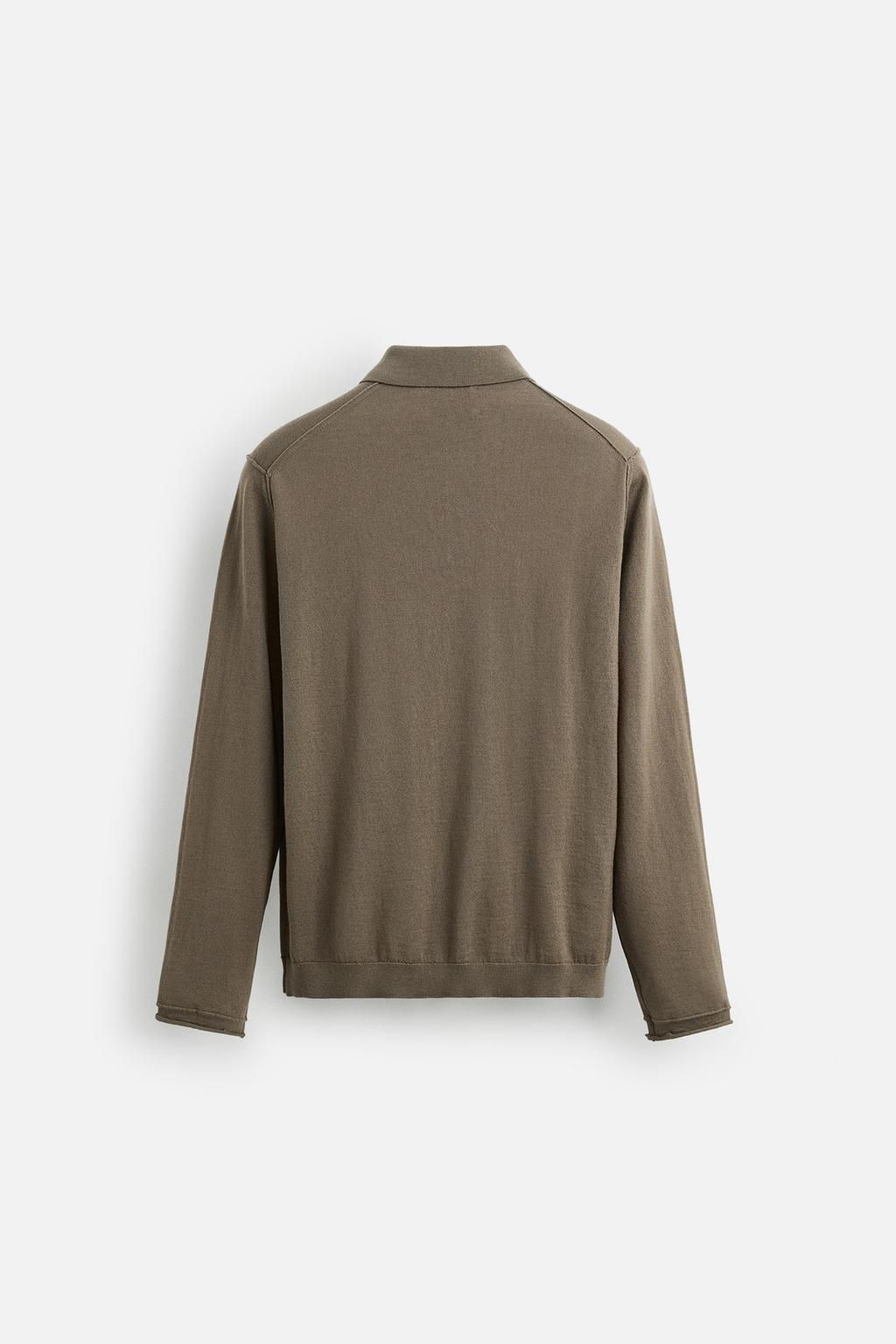 KNIT WOOL-COTTON POLO SHIRT - Zara фото 8