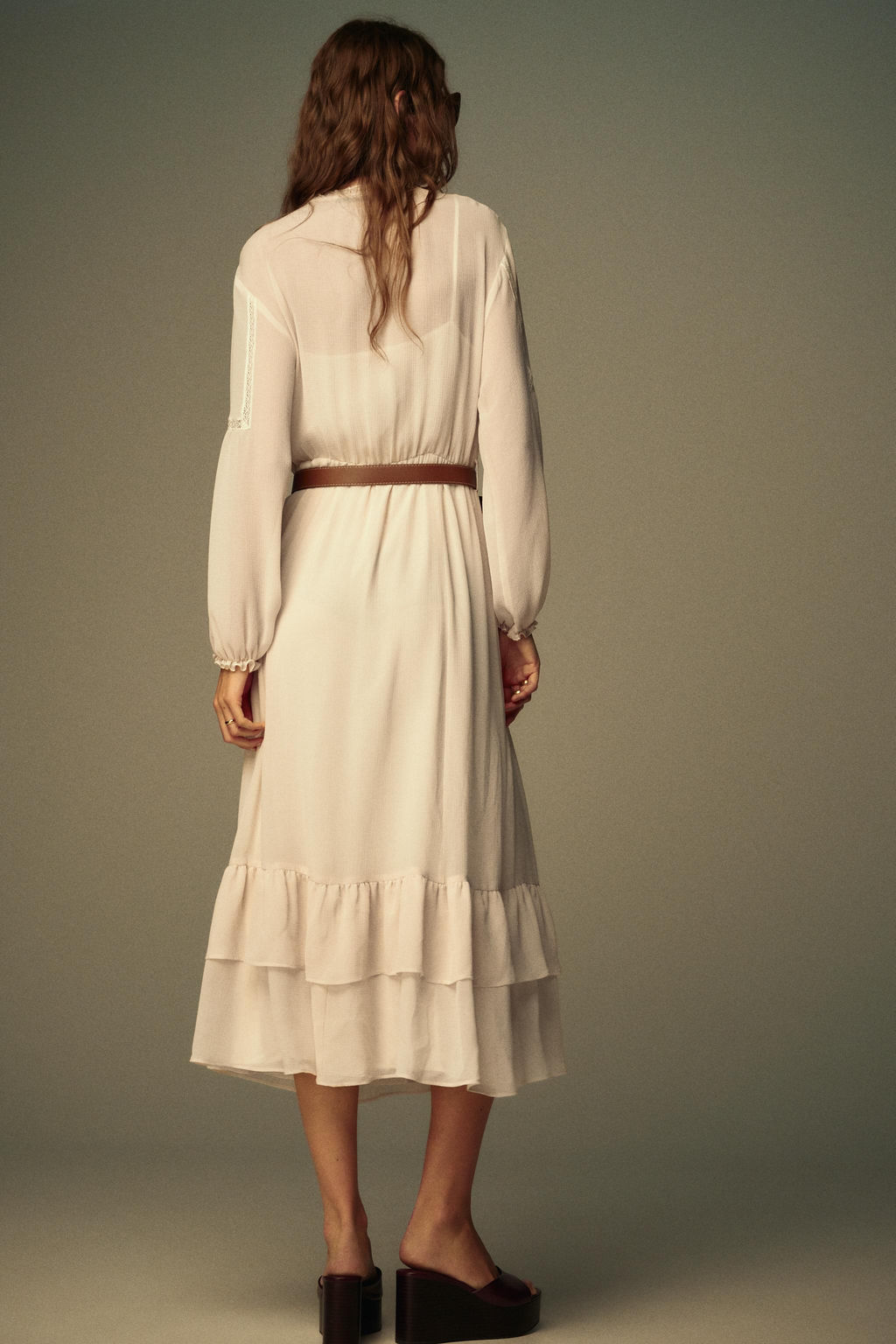 COTTON GAUZE DRESS WITH BELT - Zara фото 5
