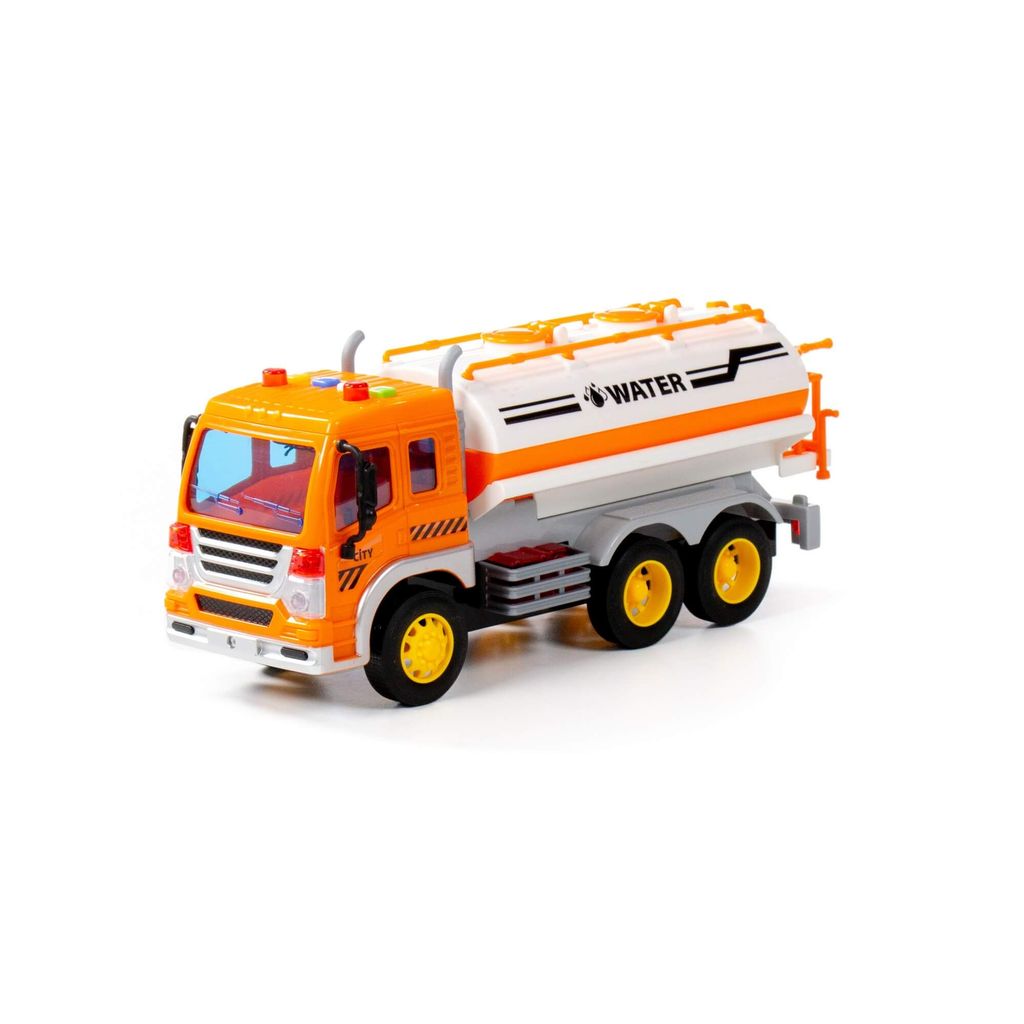 Сити, поливочный автомобиль инерционный (со светом и звуком) (оранжевый) (в коробке) - Полесье фото 8