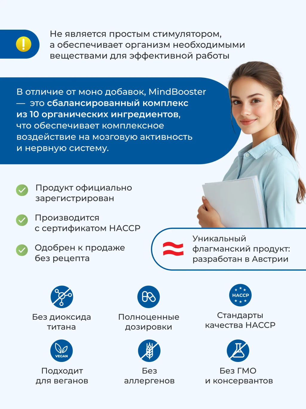 Mind Booster Ноотроп для мозга, памяти и внимания