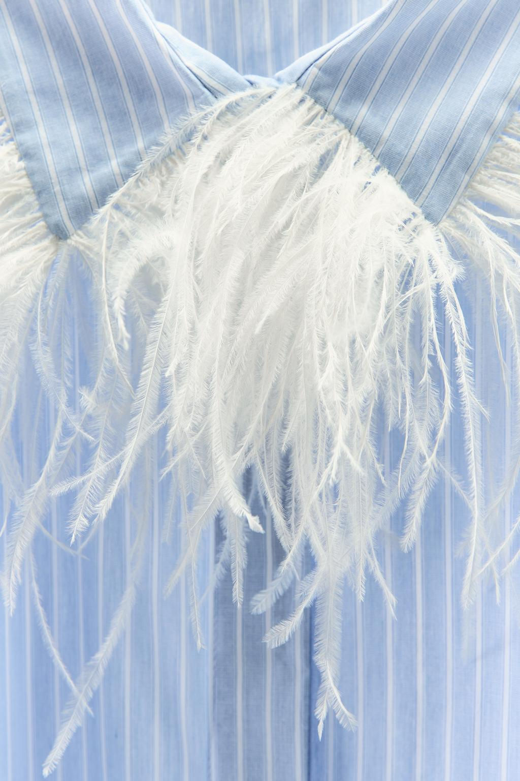 STRIPED FEATHER SHIRT - Zara фото 8