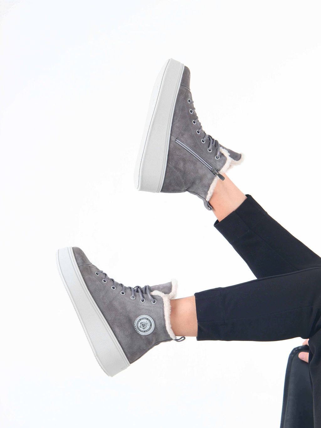 Ботинки 217.ALTAgr. Серый замок замша/Мех