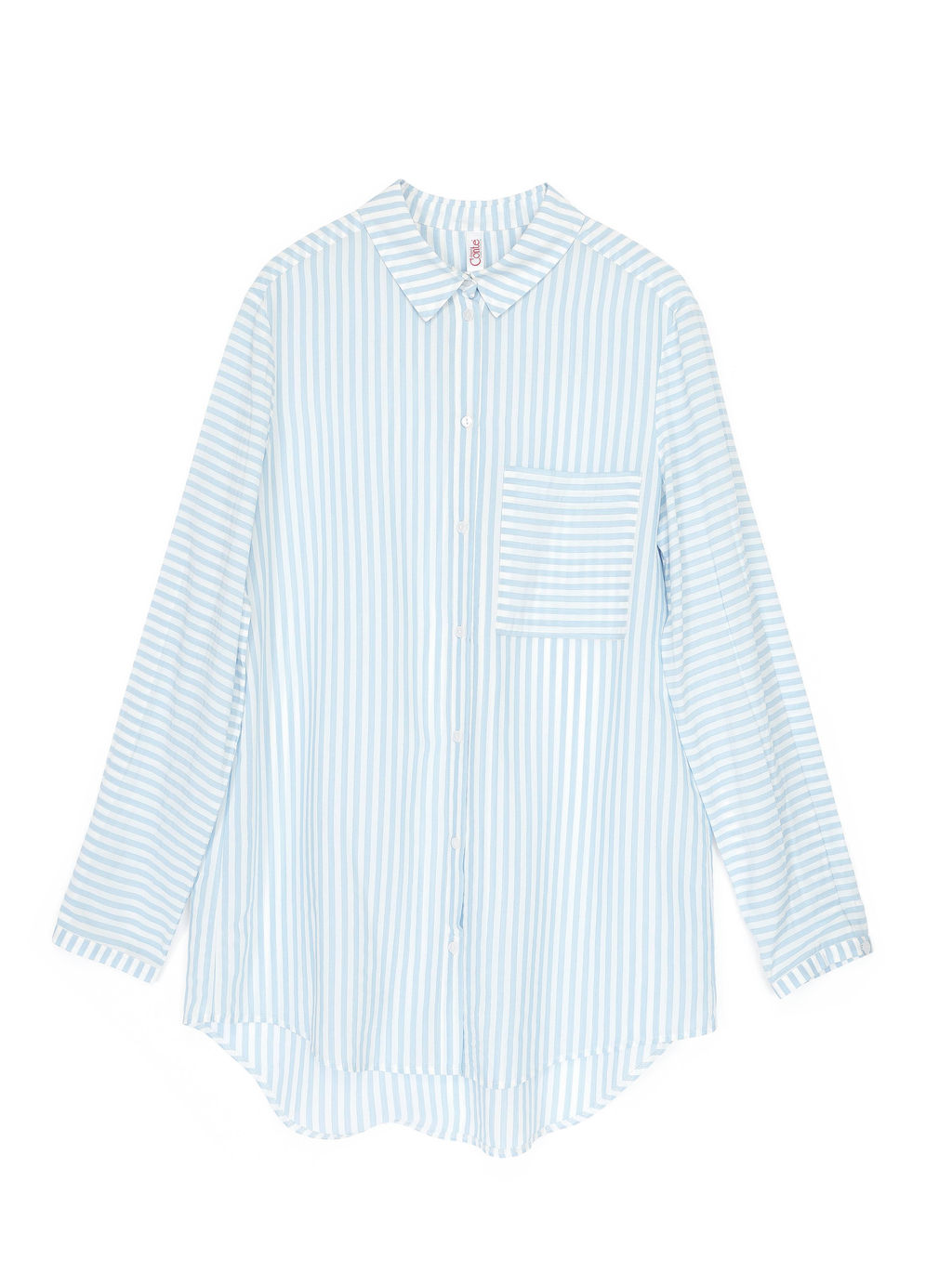 CONTE Рубашка в полоску из вискозы премиального качества LBL 1096 white-light blue - Conte elegant фото 5