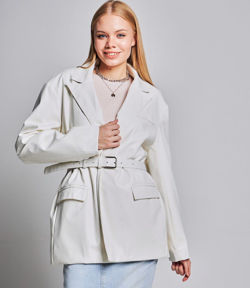 Пиджак #КТ7883-2, молочный