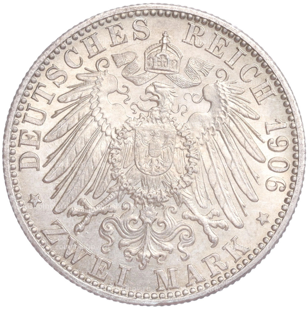 2 марки 1906 года Германия (Баден) 50 лет свадьбе Фридриха I и Луизы Прусской