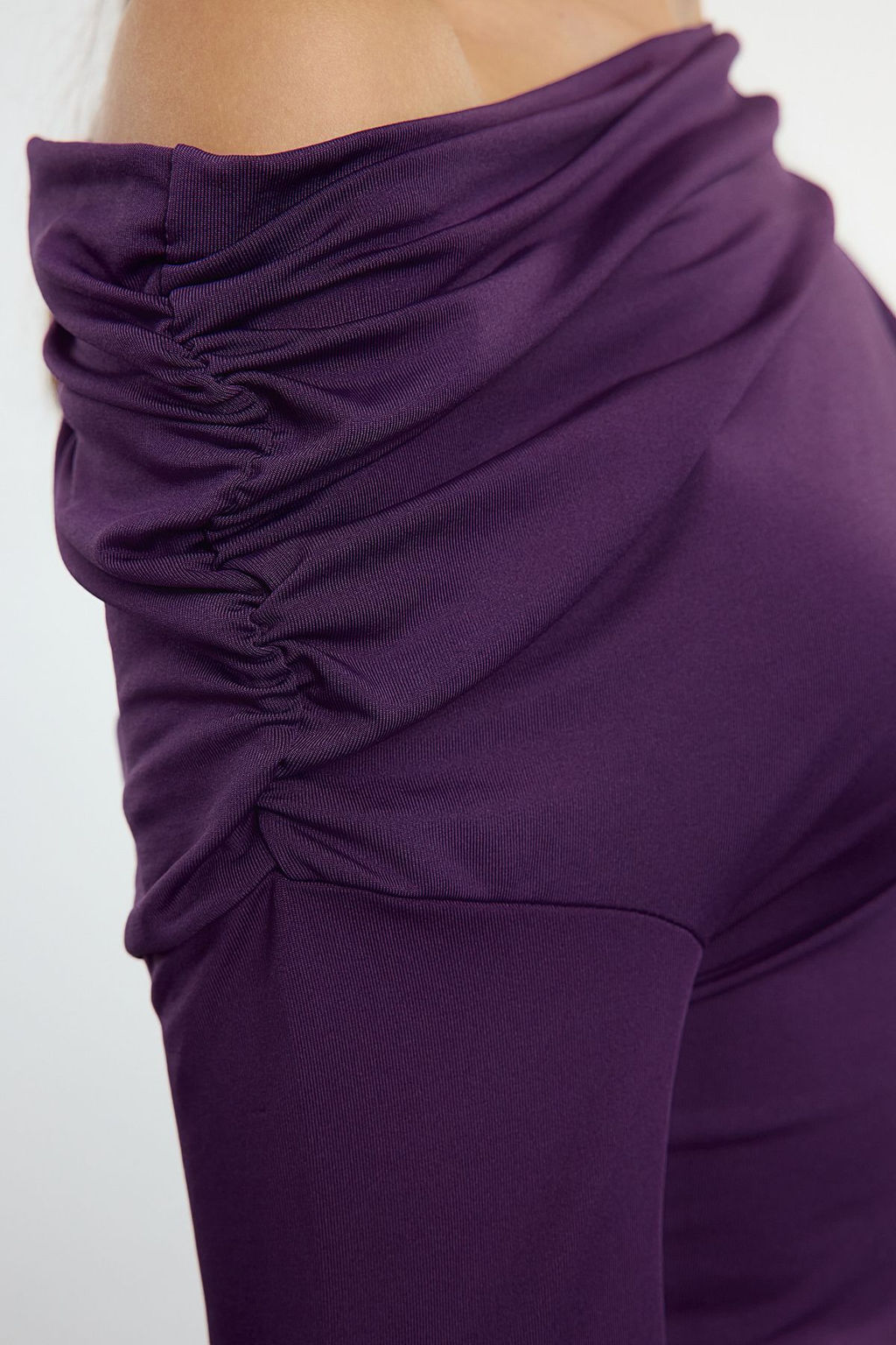 Murdum Fitted/Vucuda Oturan Asimetrik Yaka Midi Orme Elbise TWOAW25EL00457