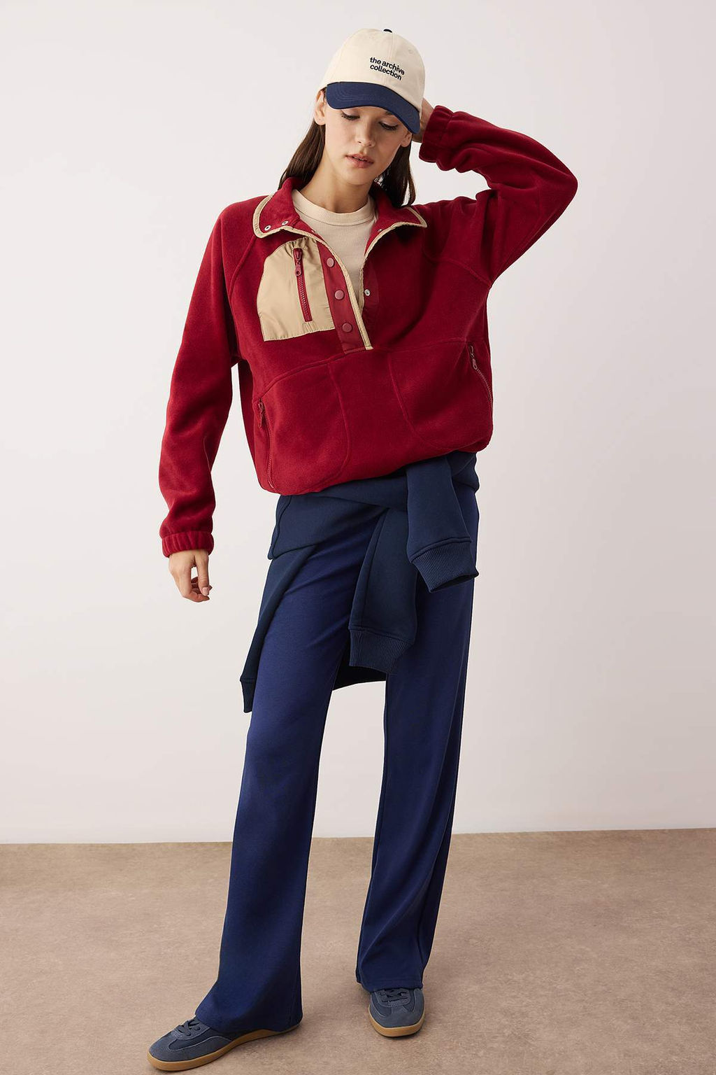 Bordo Polar Oversize Sweatshirt THMAW26SW00002 - Trendyolmilla фото 2