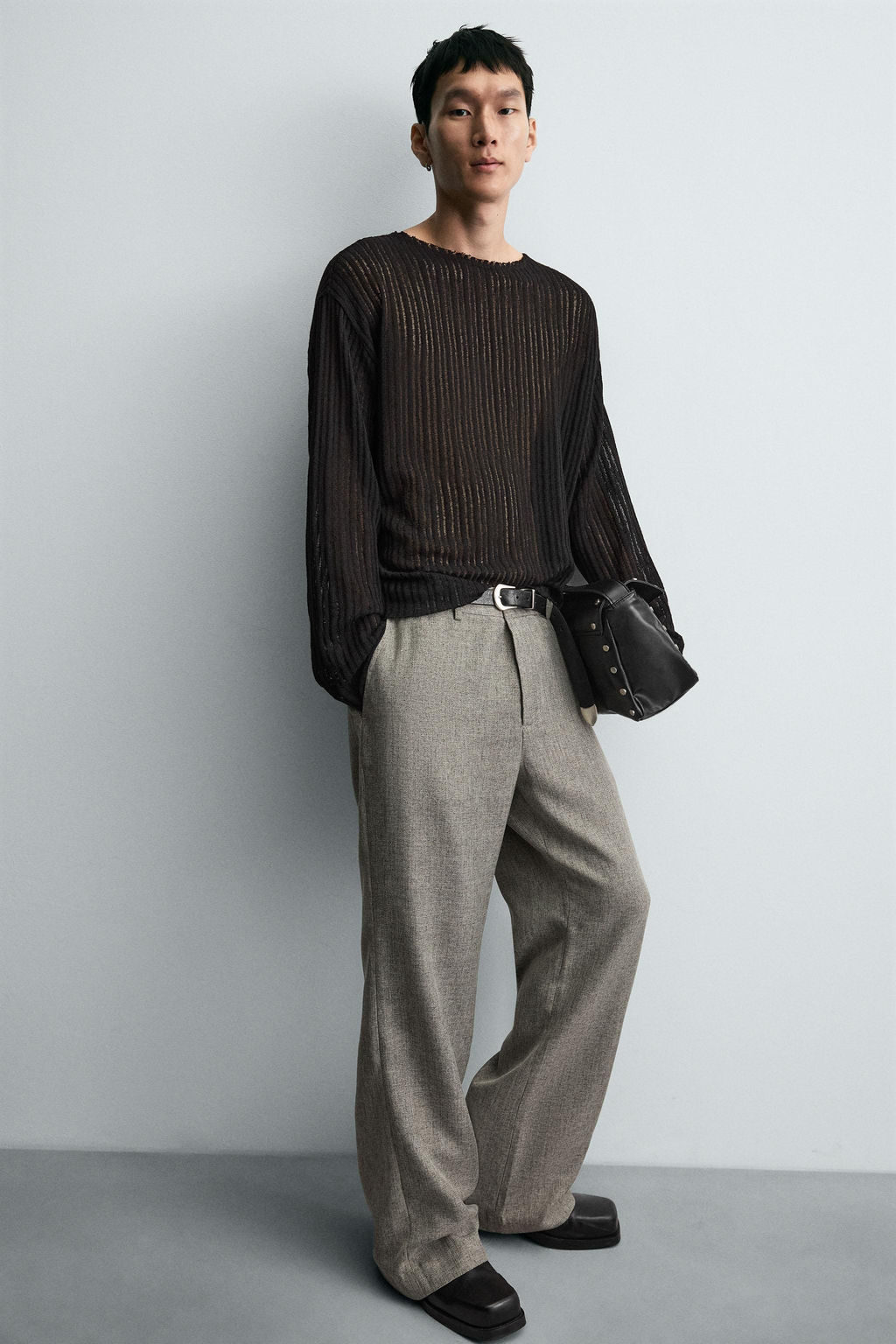 TEXTURED FLARE FIT TROUSERS - Zara фото 5