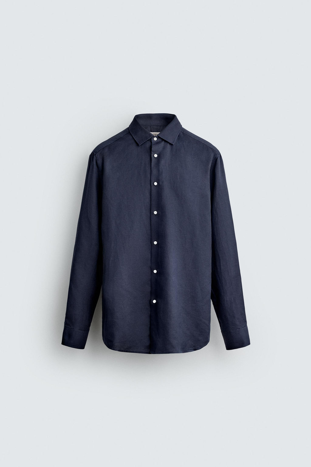 CAMISA REGULAR FIT LINO - LYOCELL / Marino - Zara фото 7