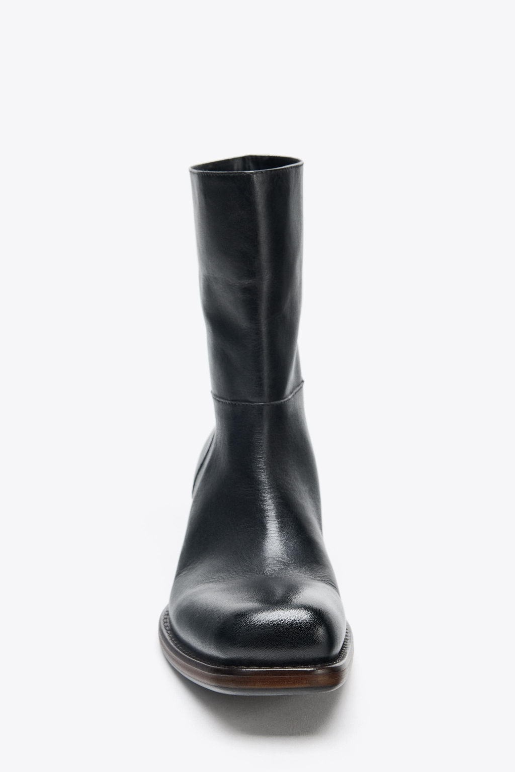 LEATHER COWBOY ANKLE BOOTS - Zara фото 6
