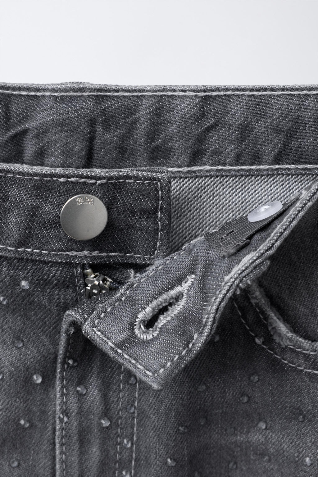 WIDE-LEG JEANS WITH RHINESTONES - Zara фото 4