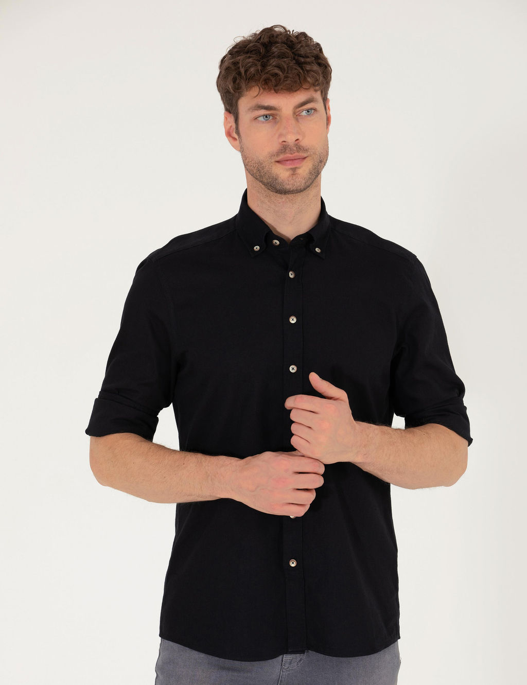 Siyah Regular Fit Uzun Kollu G_mlek - Pierre cardin фото 2