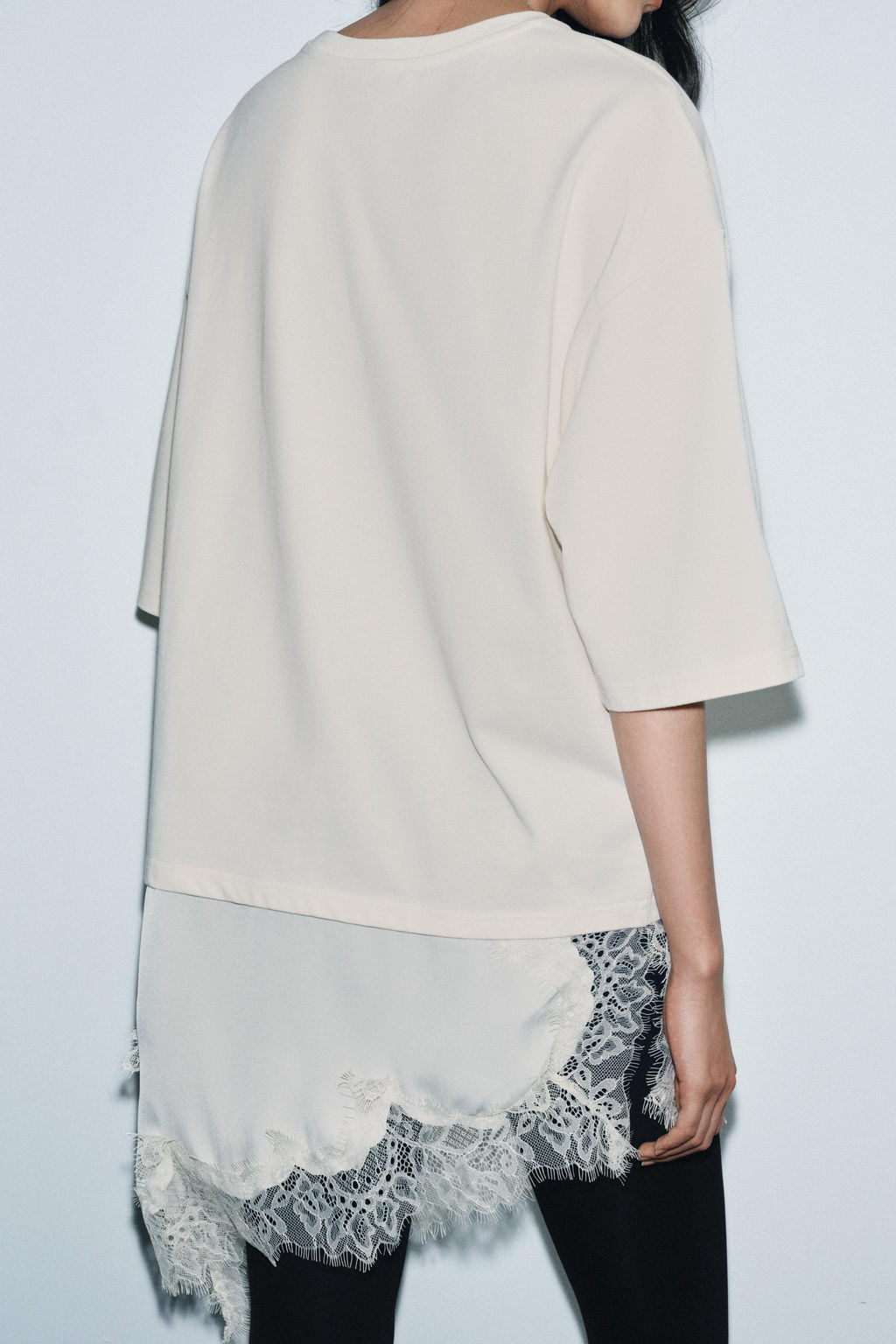 CONTRAST LACE T-SHIRT - Zara фото 10