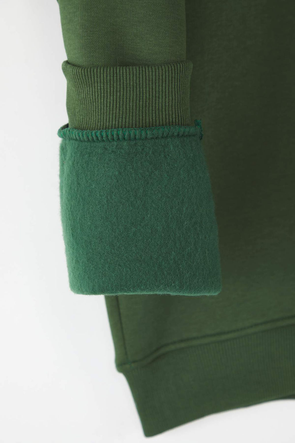 Haki Bisiklet Yaka Oversize/Genis Kesim Ici Polarl? Kopek Nak?s Sweatshirt TMNAW24SW00064