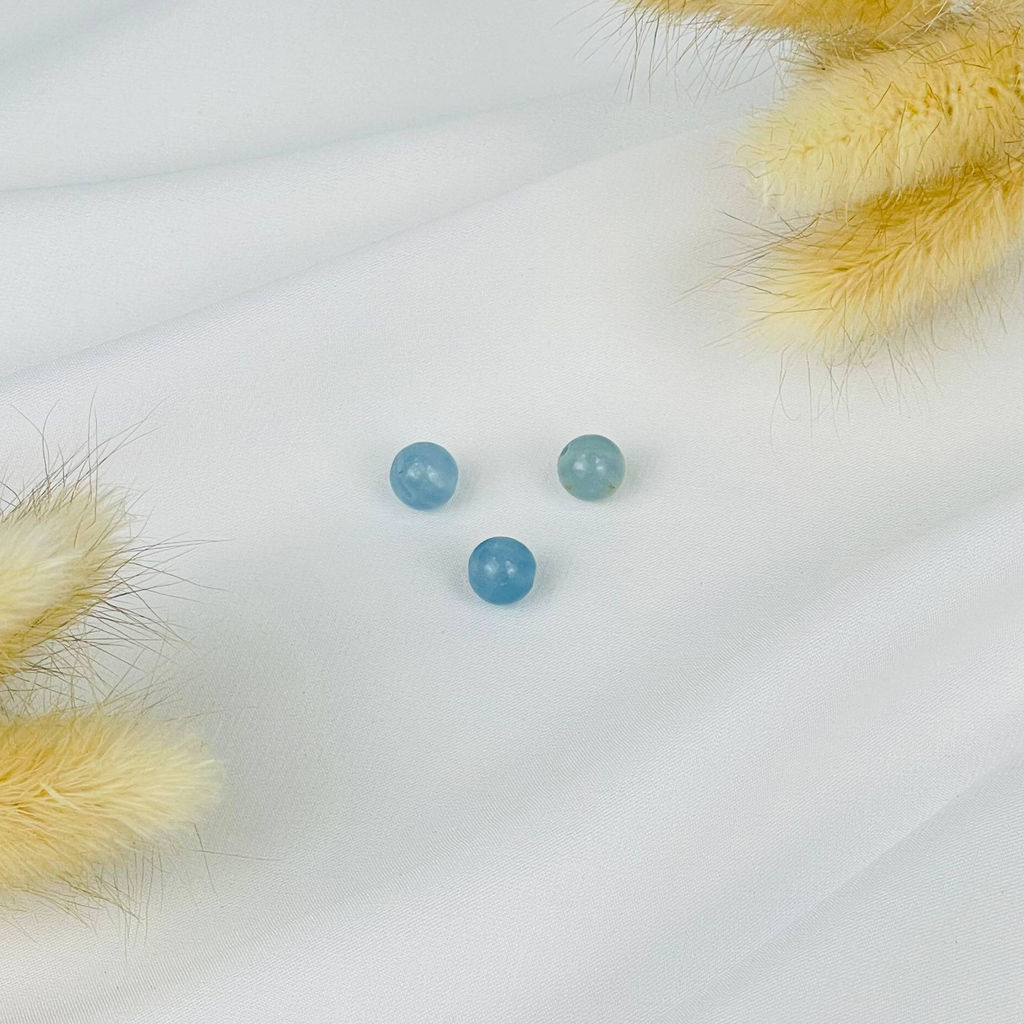Бусины для украшений из голубого карибского Кальцита (3 шт)