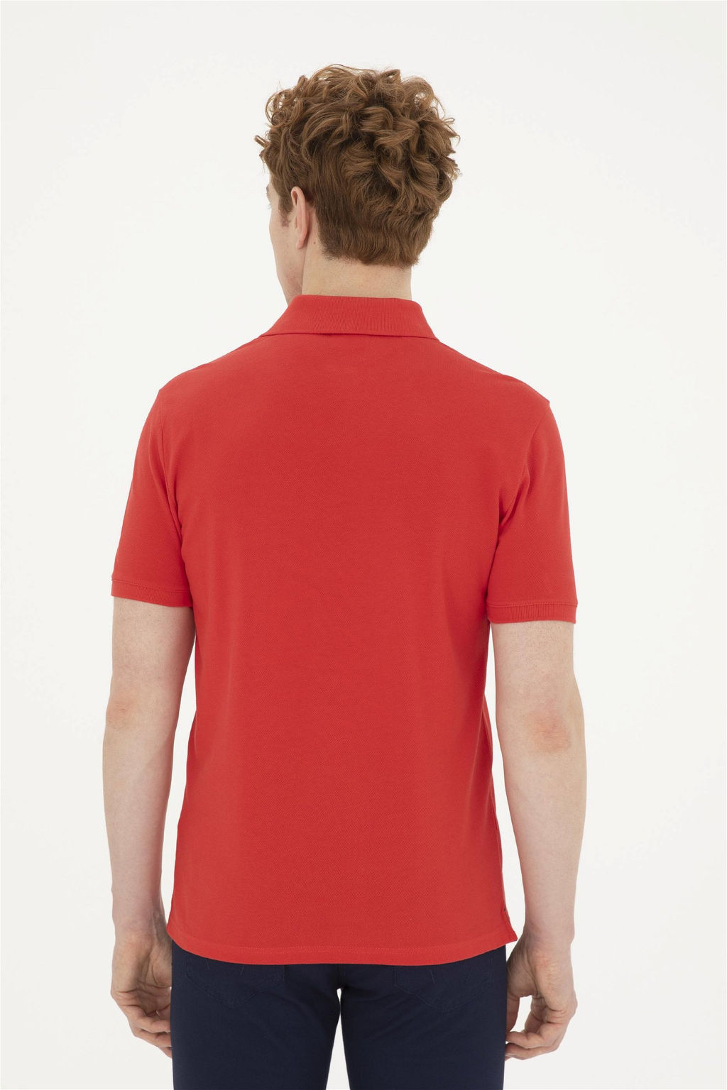 Мужская красная базовая футболка с воротником-поло Неожиданная скидка в корзине - U.s. polo assn фото 5