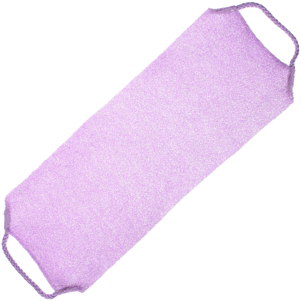 Цена за 2шт. Мочалка скрабирующая японская "Premium - Monako", цвет сиреневый, 19*45 (растяг. до 90см)
