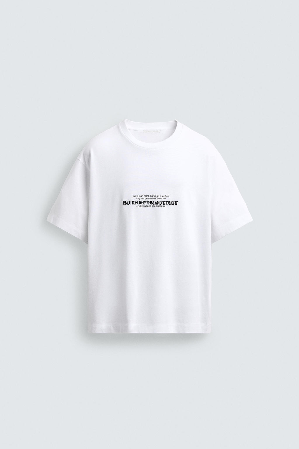 CAMISETA BOXY FIT BORDADOS COMBINADOS / Blanco - Zara фото 6