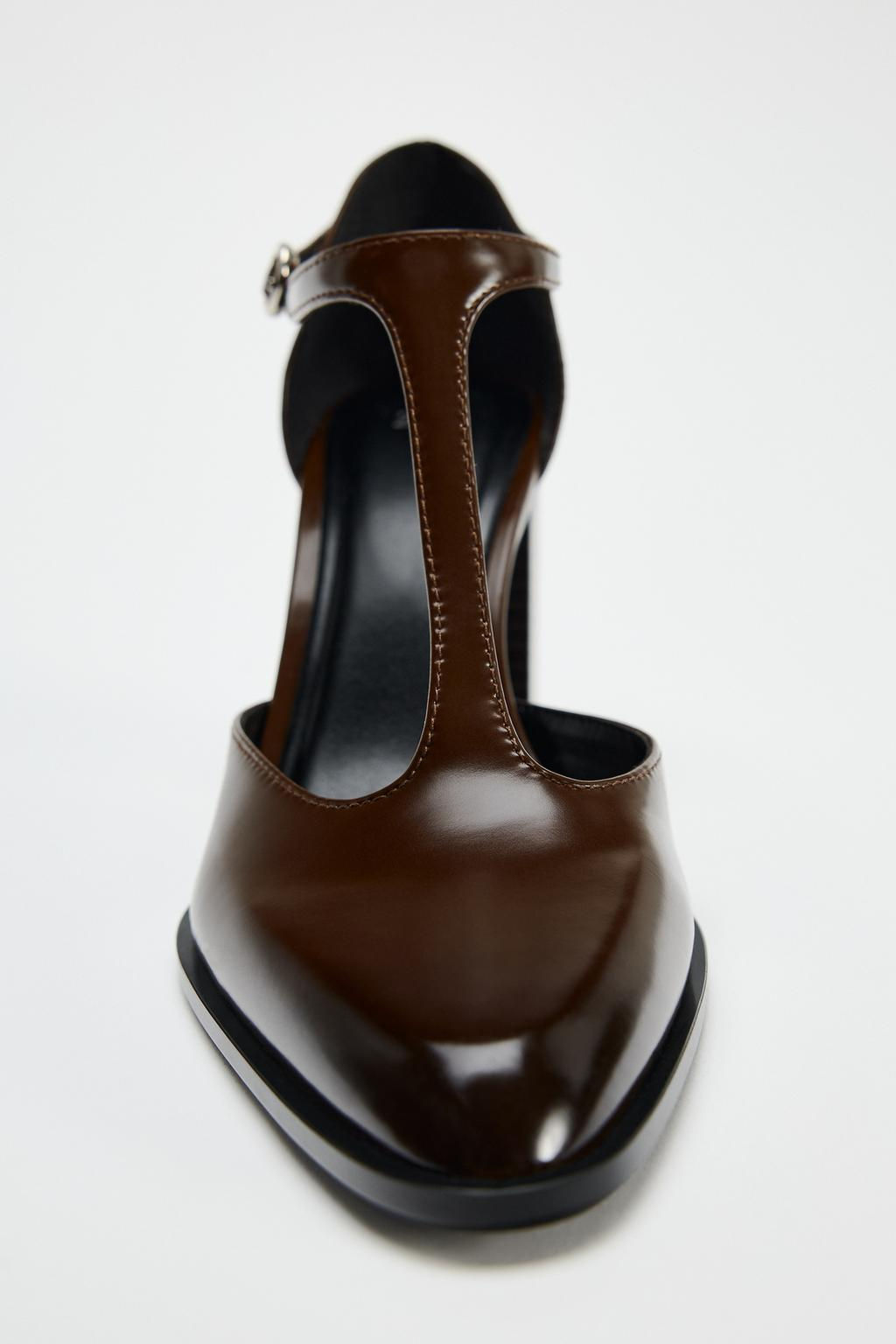 STRAPPY BLOCK HEEL SHOES - Zara фото 5