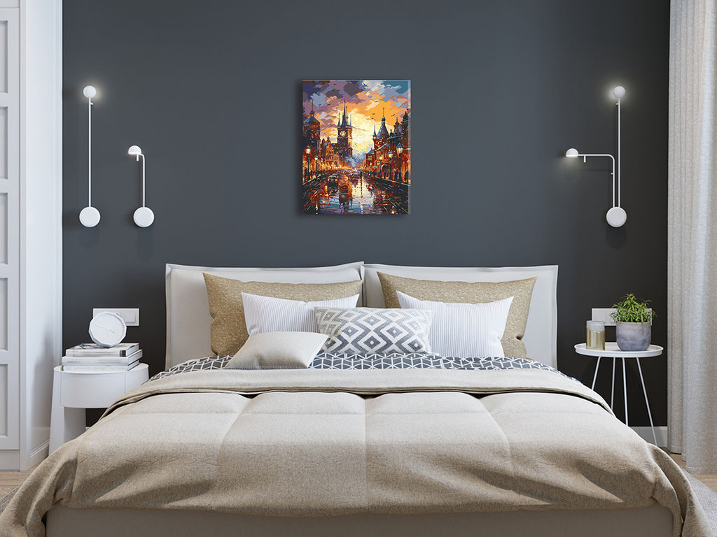 ФРЕЯ PNB/PLDD-328 Набор для раскрашивания по номерам ( со светодиодами ) 50 х 40 см Огни ночной Праги