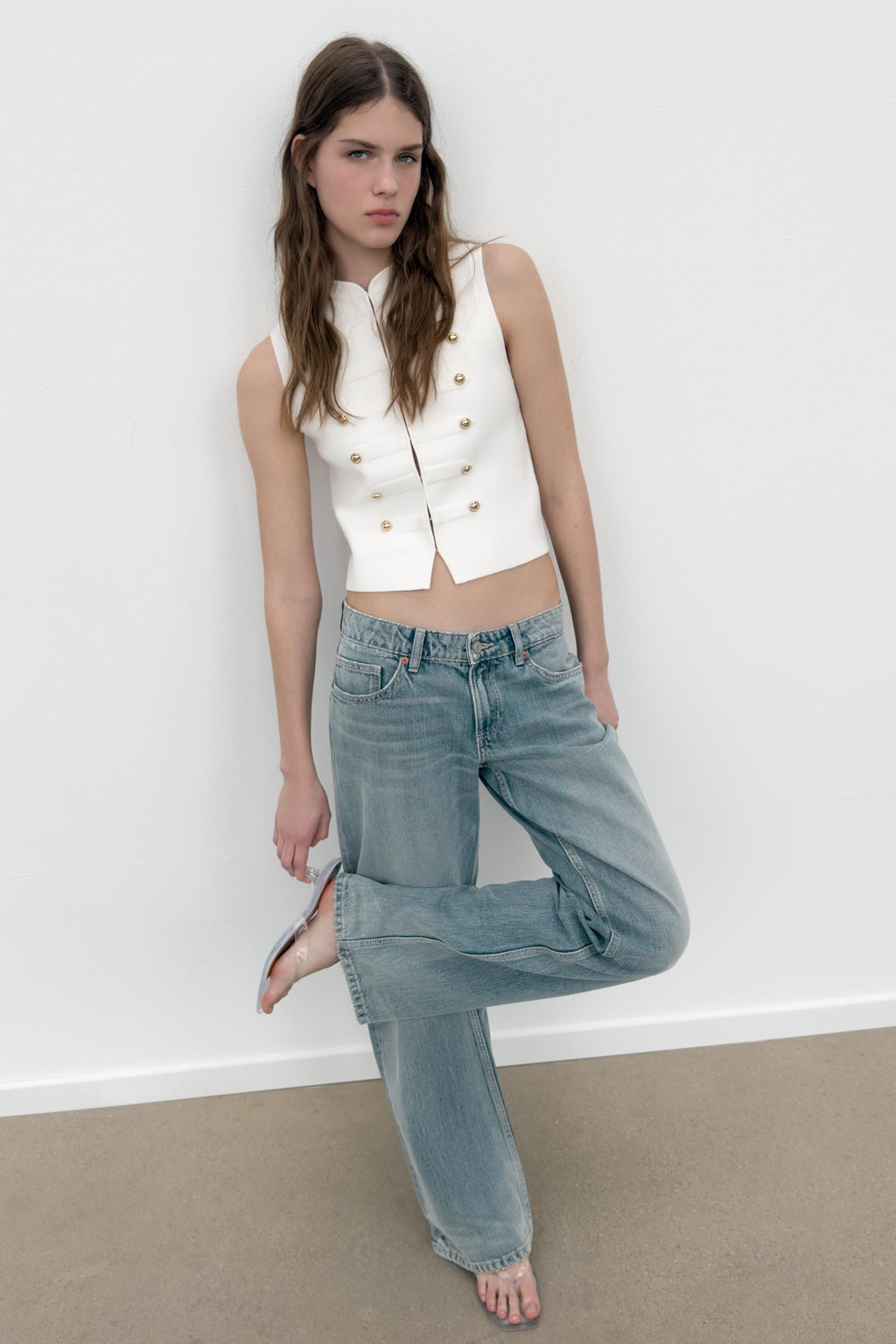 TOP CHALECO BOTONES / Blanco