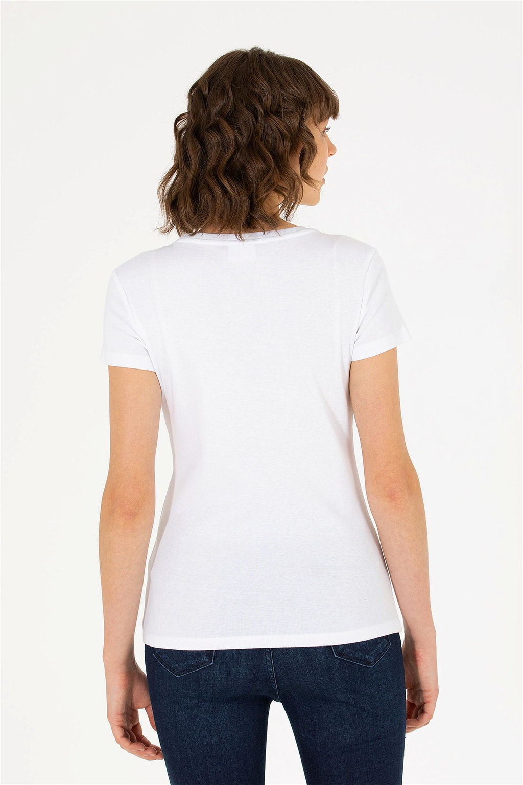 Женская белая футболка с круглым вырезом Неожиданная скидка в корзине - U.s. polo assn фото 5
