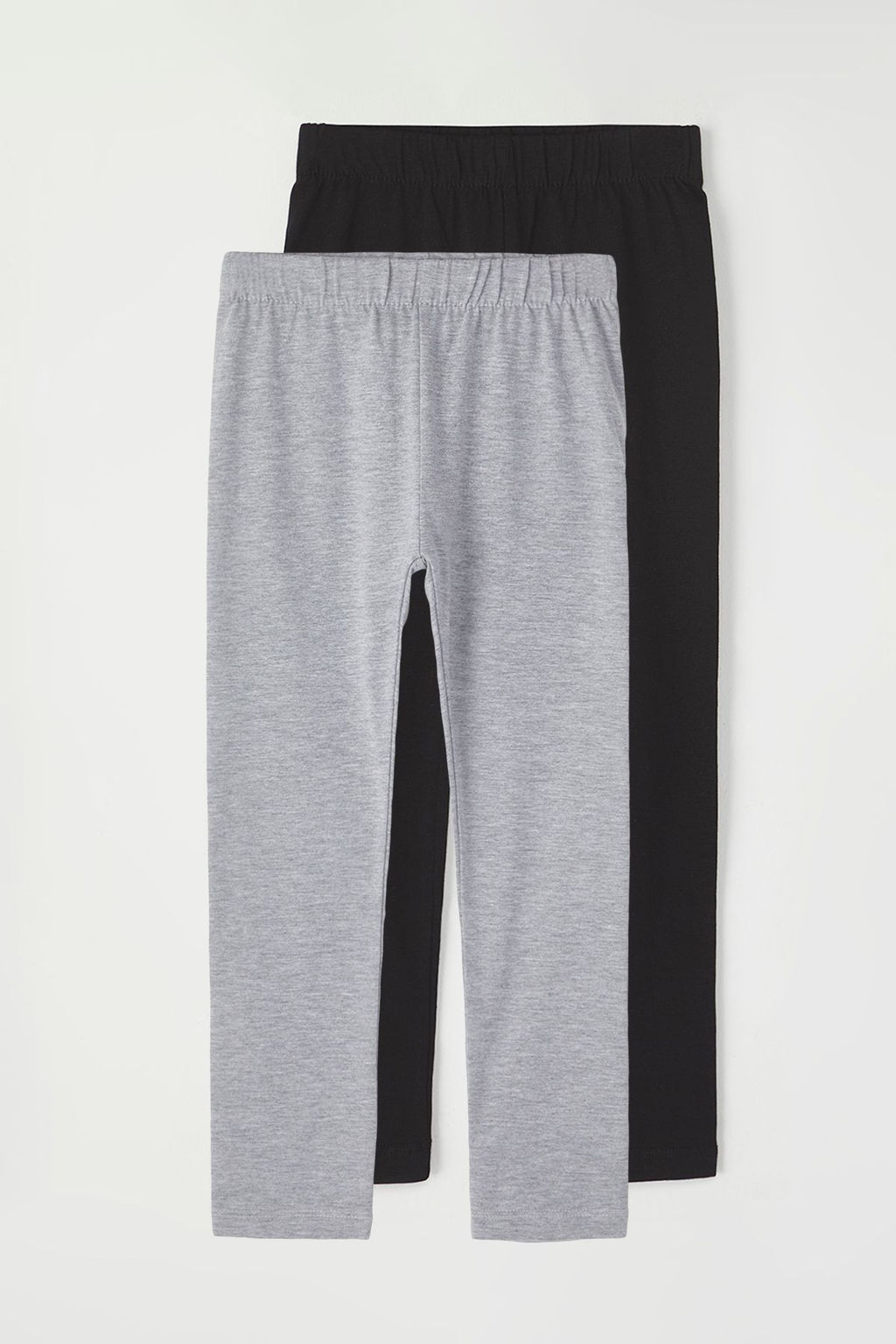 Siyah-Gri 2li K?z Cocuk Pamuklu Orme Tayt TKDSS25TA00007