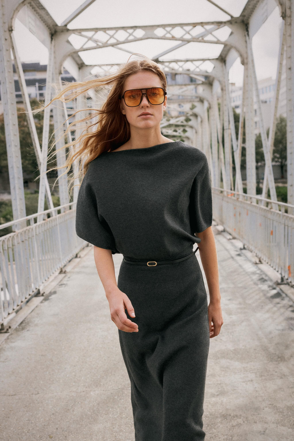 KNIT MIDI DRESS WITH BELT - Zara фото 2