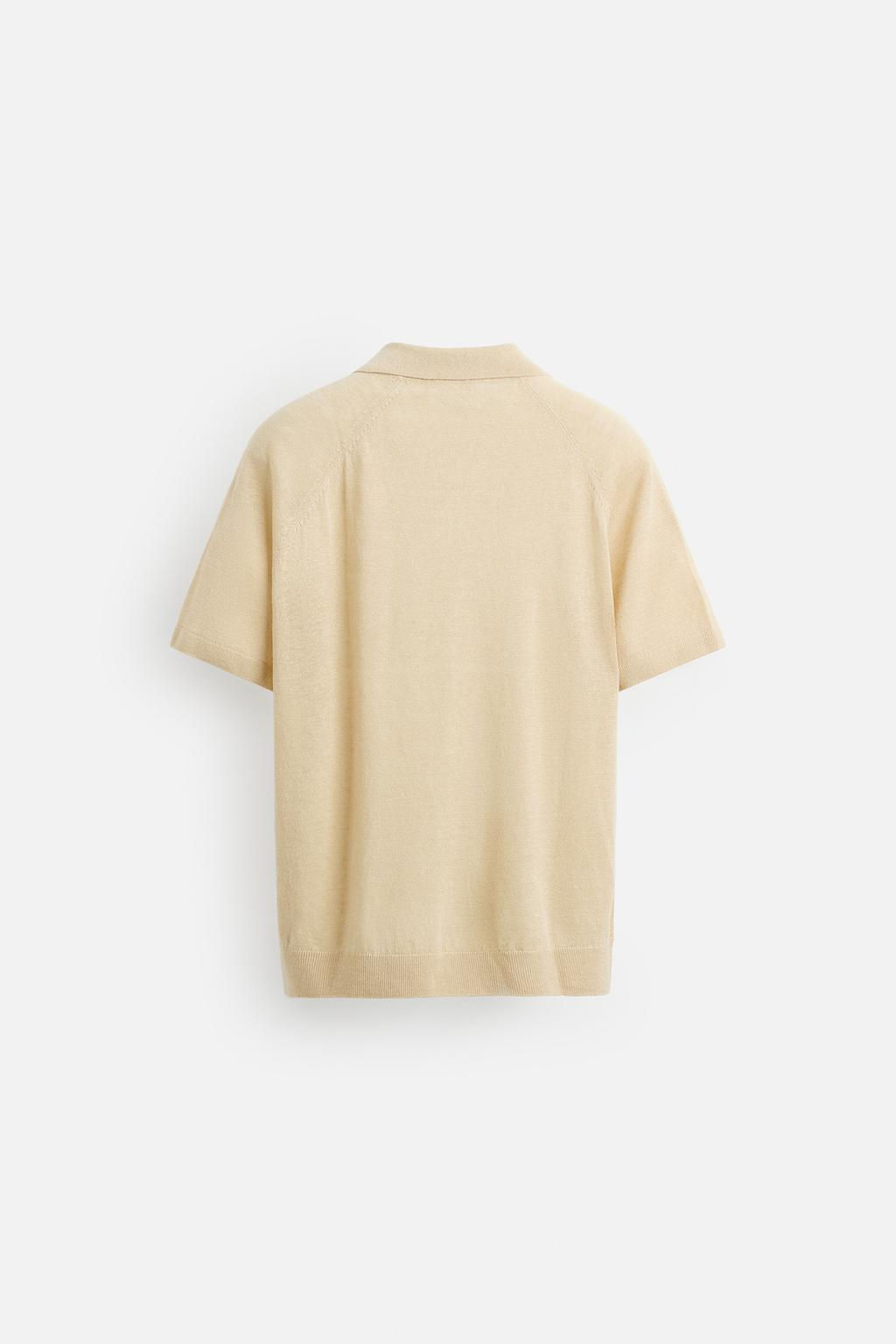 100% LINEN KNIT POLO SHIRT - Zara фото 8