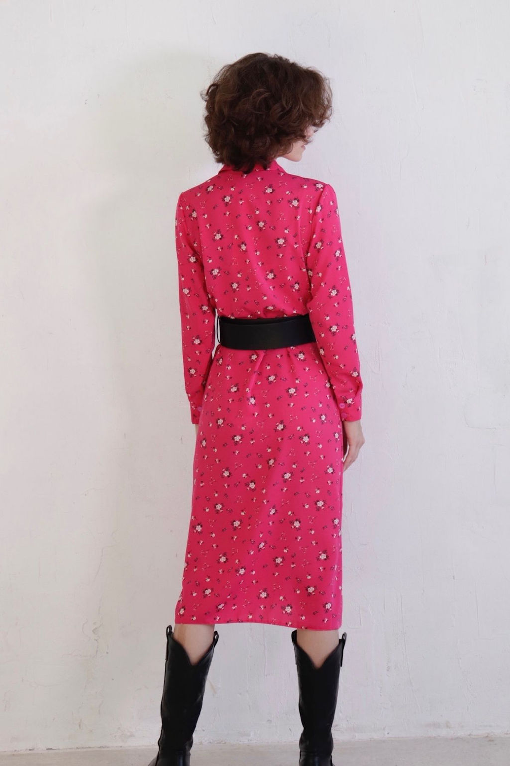 11038 Платье-рубашка с английским воротником малиновое - Martichelli фото 36