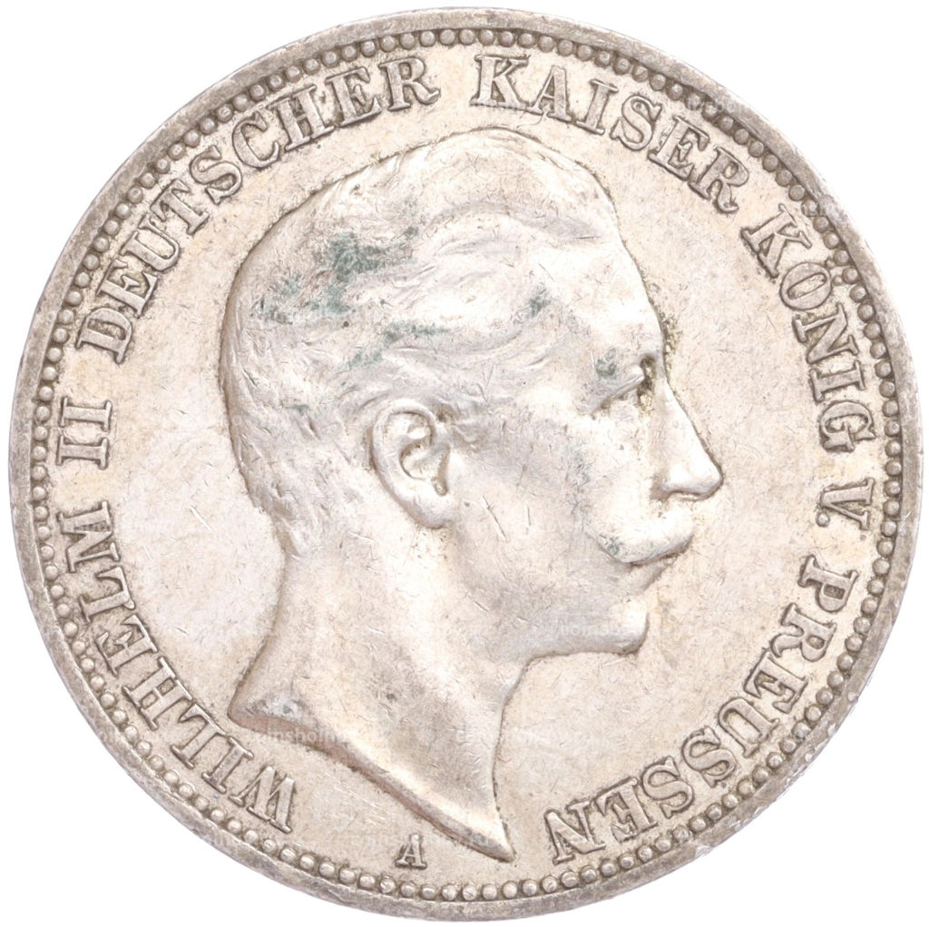 Монета 3 марки 1911 года А Германия (Пруссия)