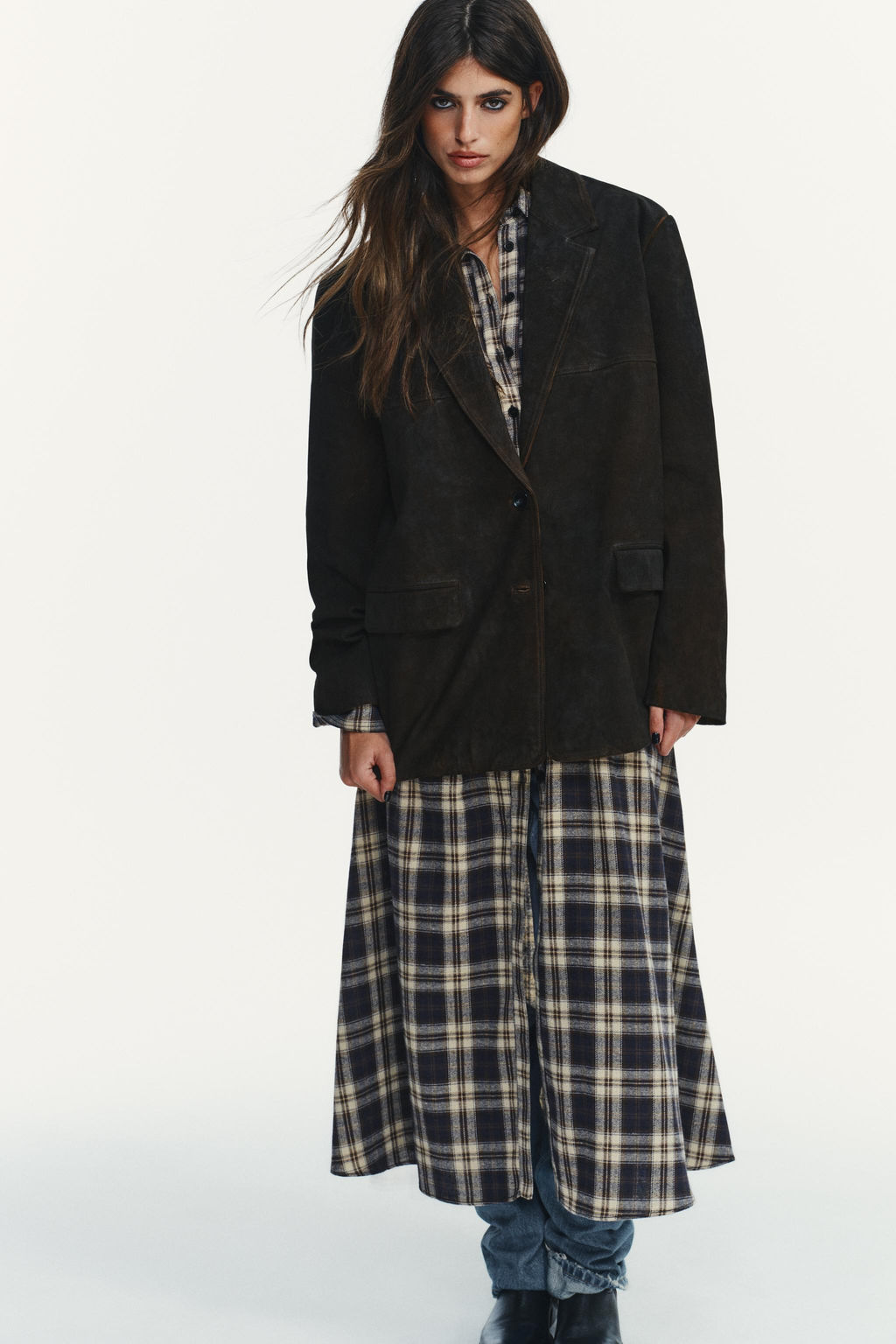 100% SUEDE LEATHER BLAZER WITH POCKETS