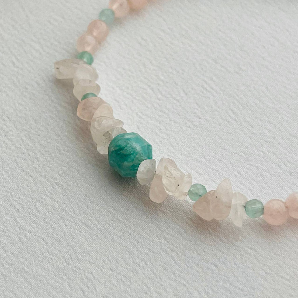 Браслет из Розового кварца и Амазонита 17 см + - Радуга самоцветов фото 3