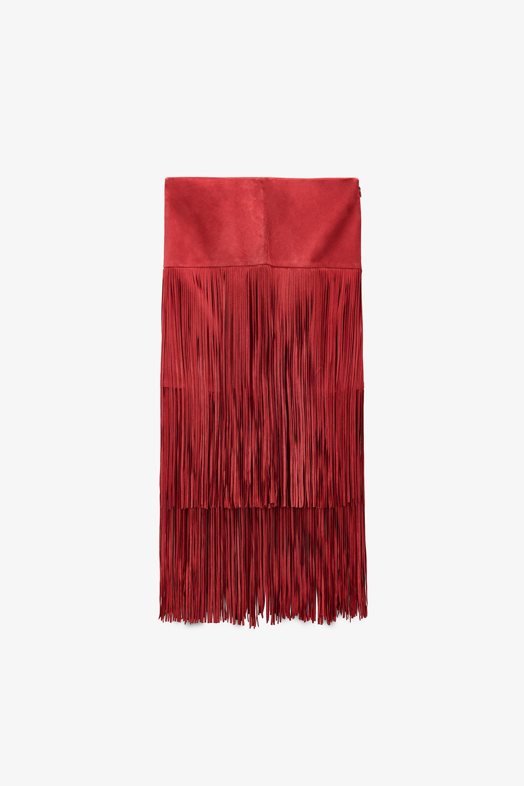 LIMITED EDITION SUEDE LEATHER FRINGE SKIRT - Zara фото 4