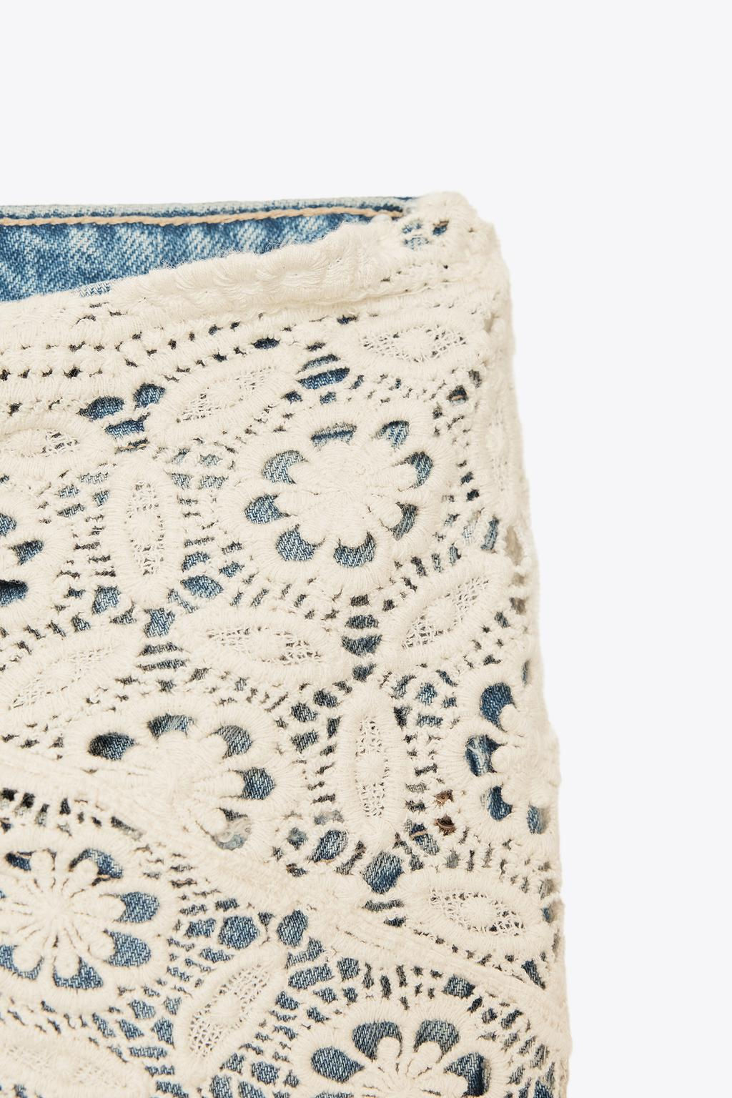 TRF WIDE-LEG MID-WAIST SCARF JEANS - Zara фото 10