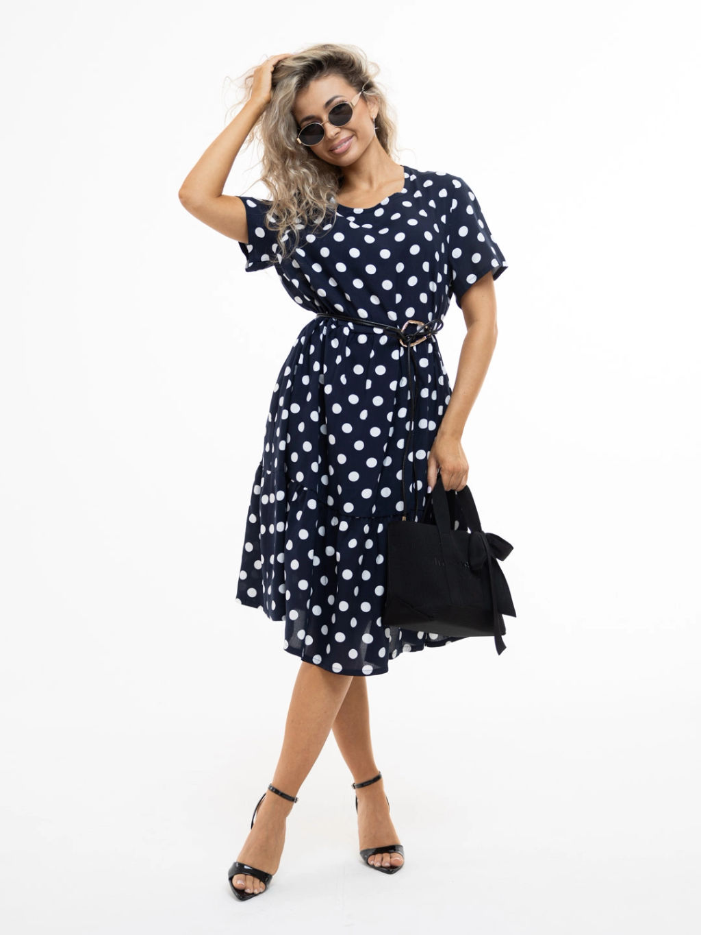 Платье женское, цвет синий белый - Барболета фото 7