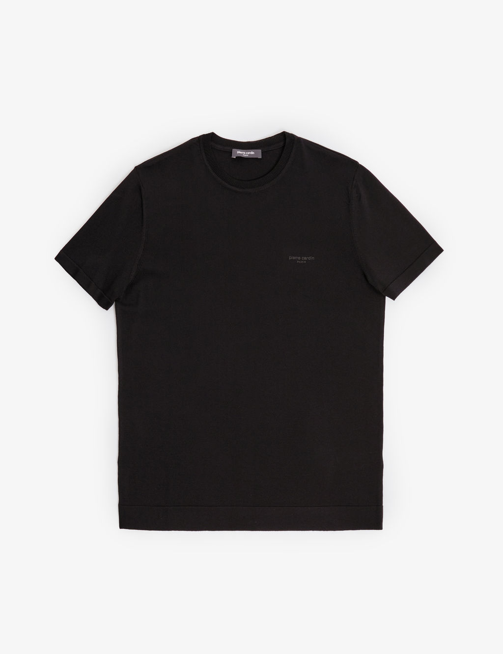 Siyah Slim Fit Bisiklet Yaka Triko Ti__rt