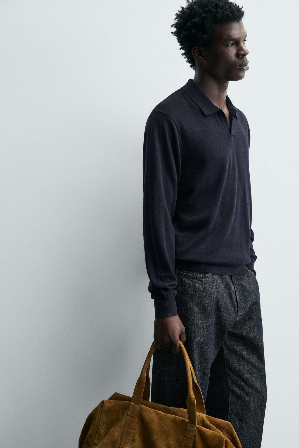 WOOL/SILK KNIT POLO SHIRT - Zara фото 6