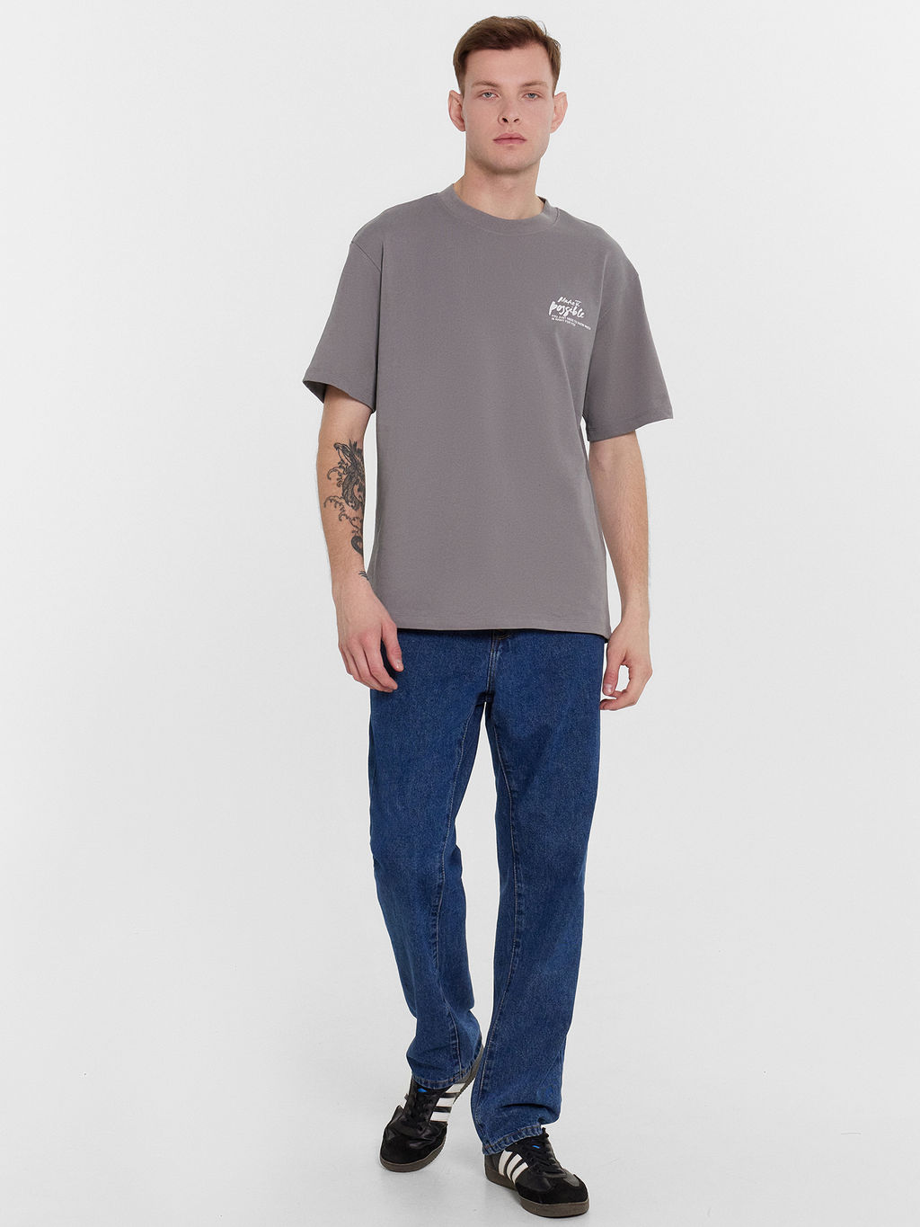 Футболка мужская в сером оттенке с печатью глина +печать 111846 - Mark formelle фото 4