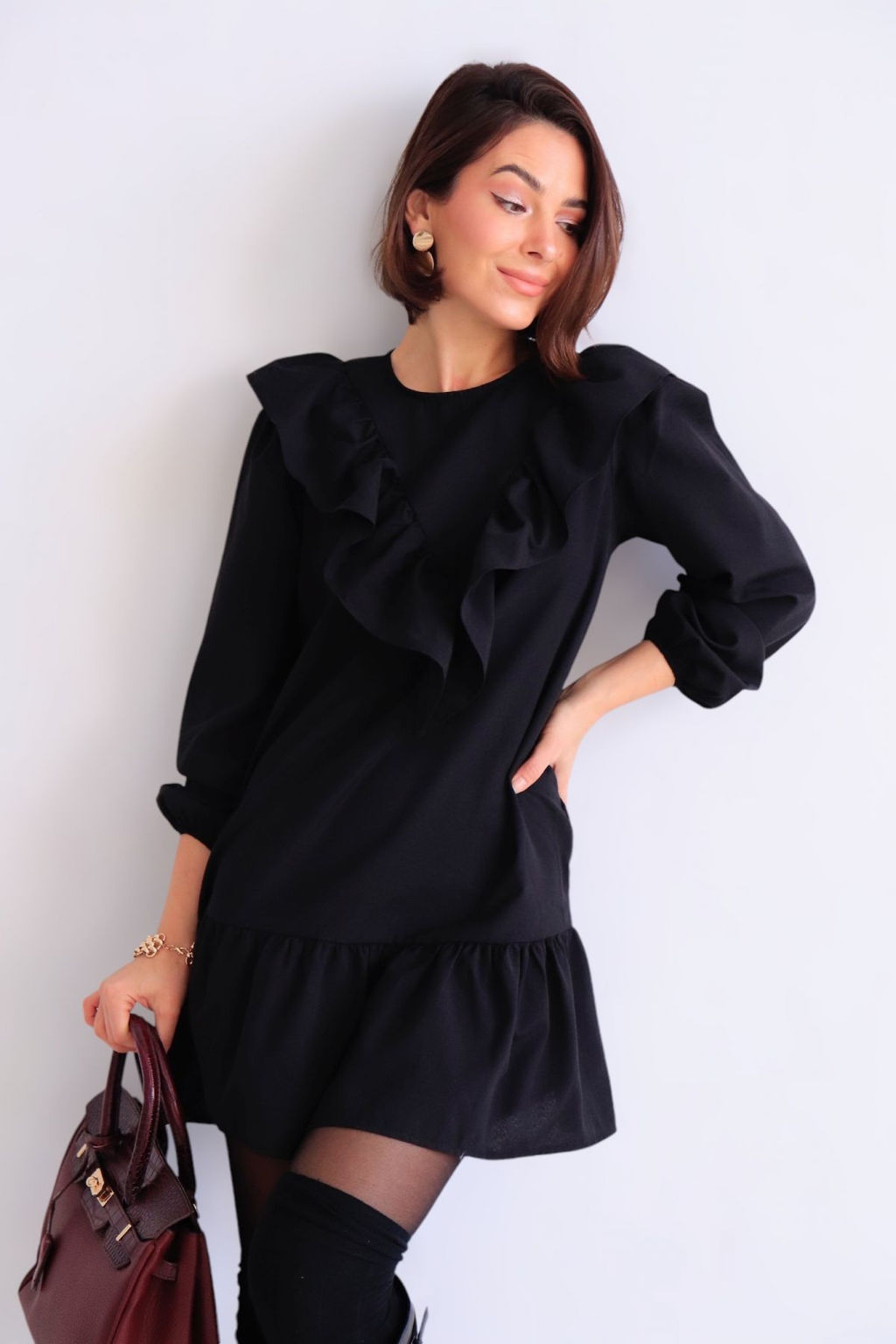 Платье-мини чёрное - Martichelli фото 11