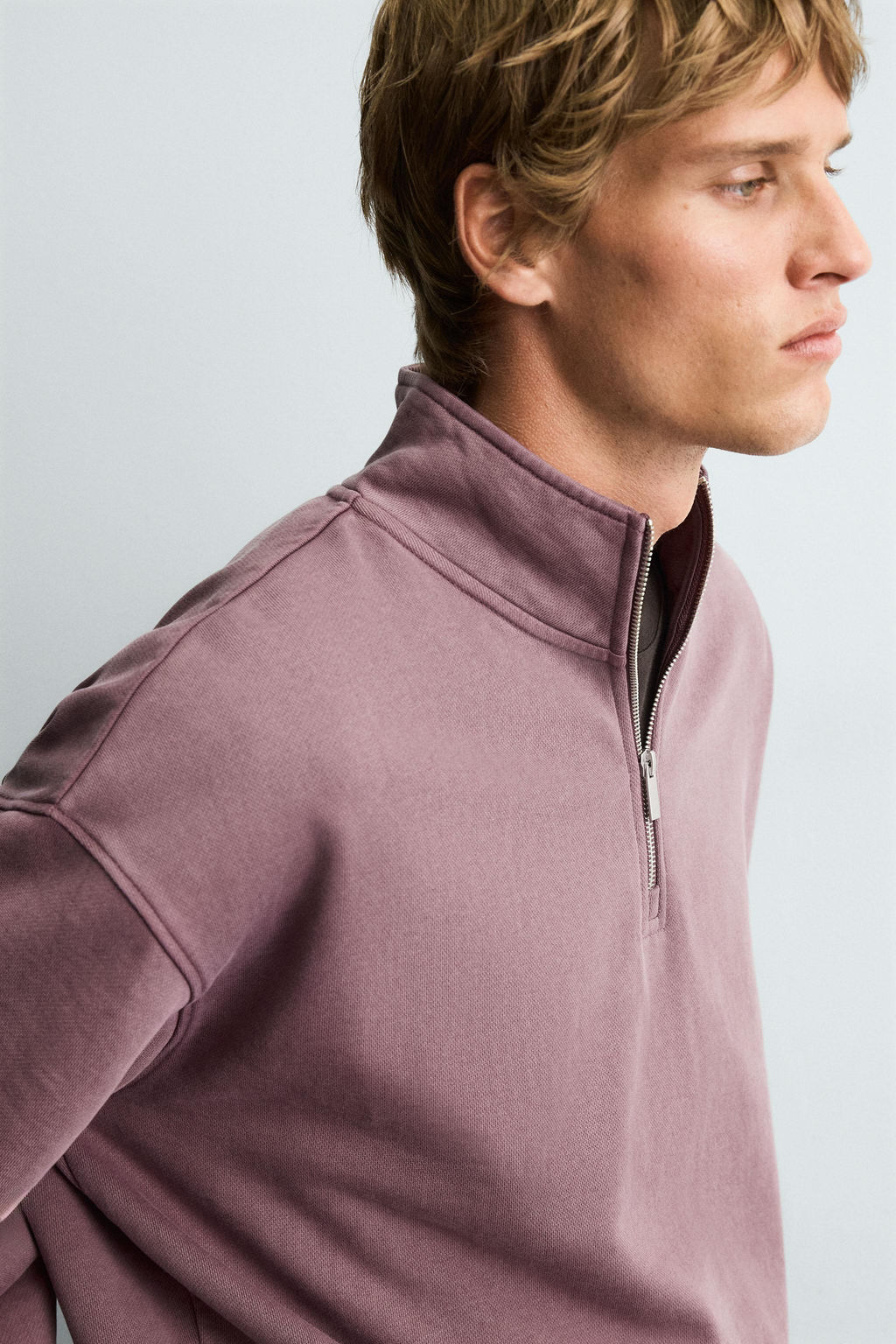 WASHED QUARTER-ZIP SWEATSHIRT - Zara фото 5
